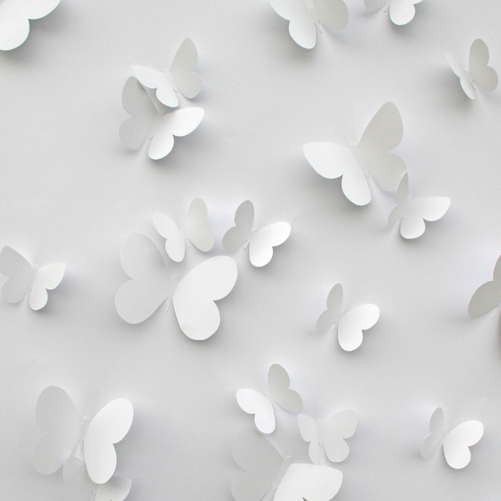  3D Butterflies Pattern Motif Designer Washable Vinyl Wallpaper J65809