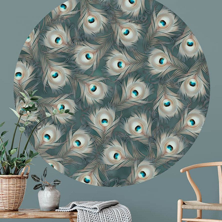 Feather Circle Becoming Wild Designer Wallpaper