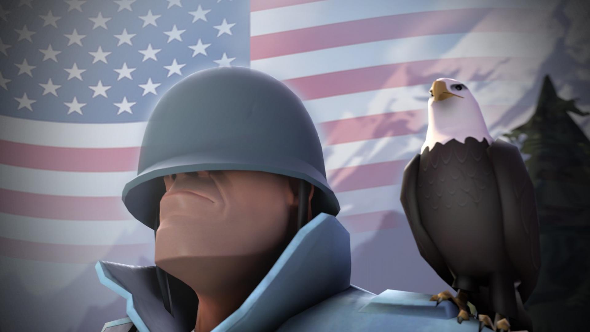 Soldier Eagles Usa Team Fortress 3d Wallpaper