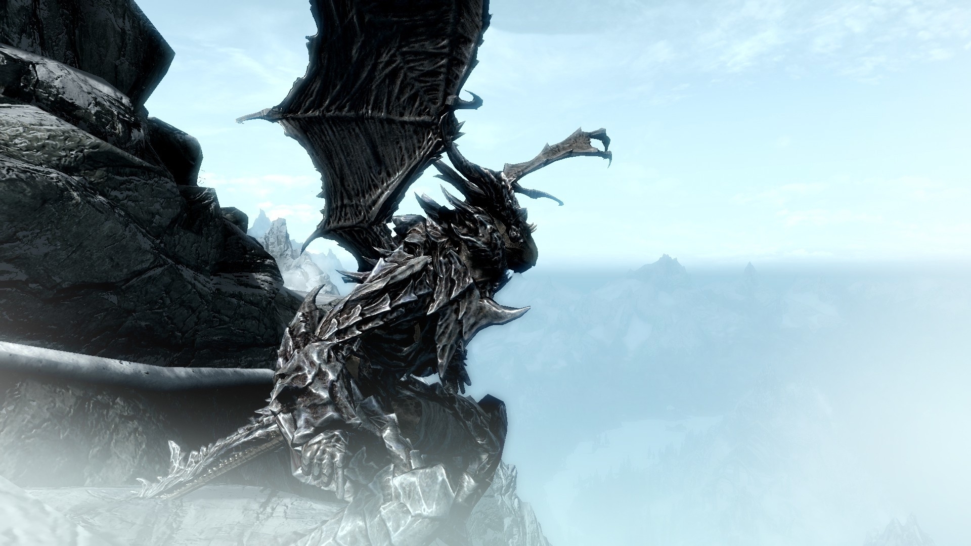 Mountains Dragons Argonian The Elder Scrolls V Skyrim Dragon