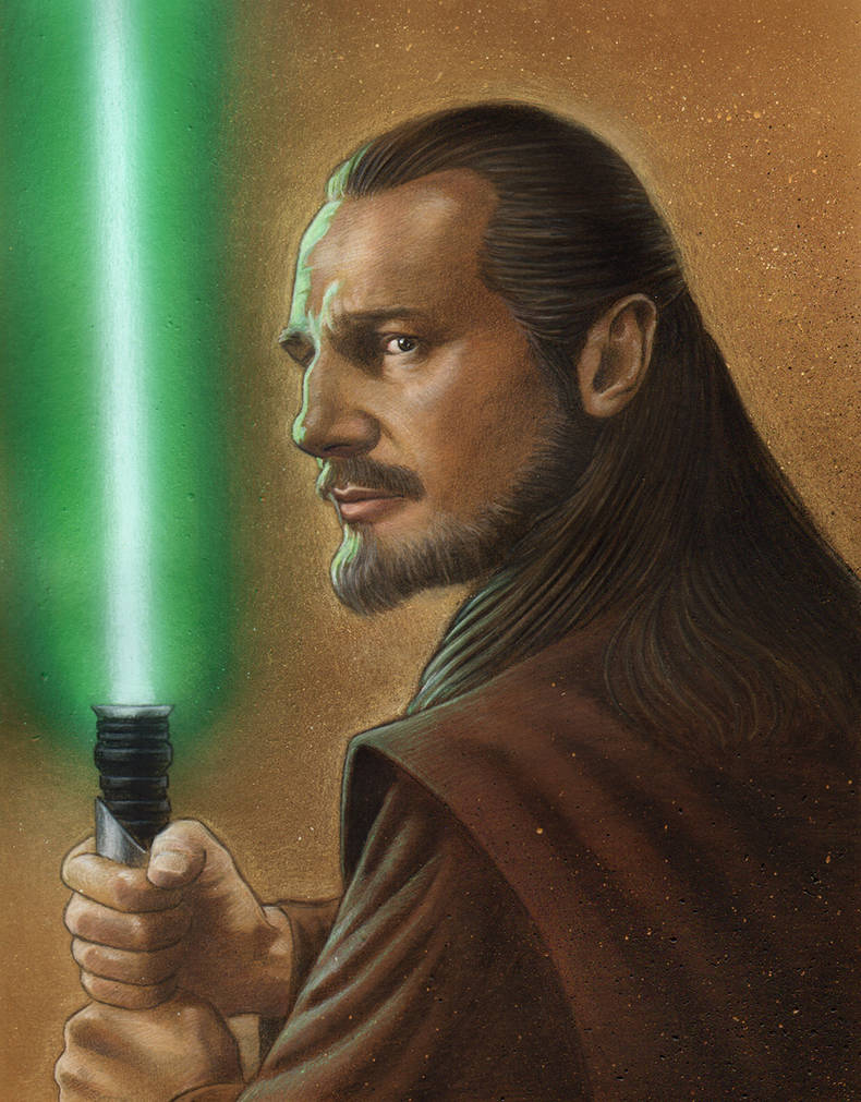 Qui Gon Jinn By Aleksiah Dfw5xta Pre Wallpaper