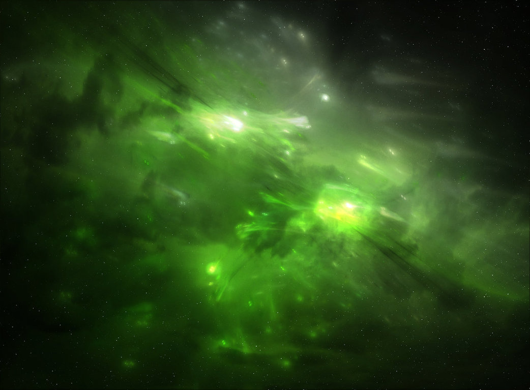 Green Space Nebula Texture By Bull53y3