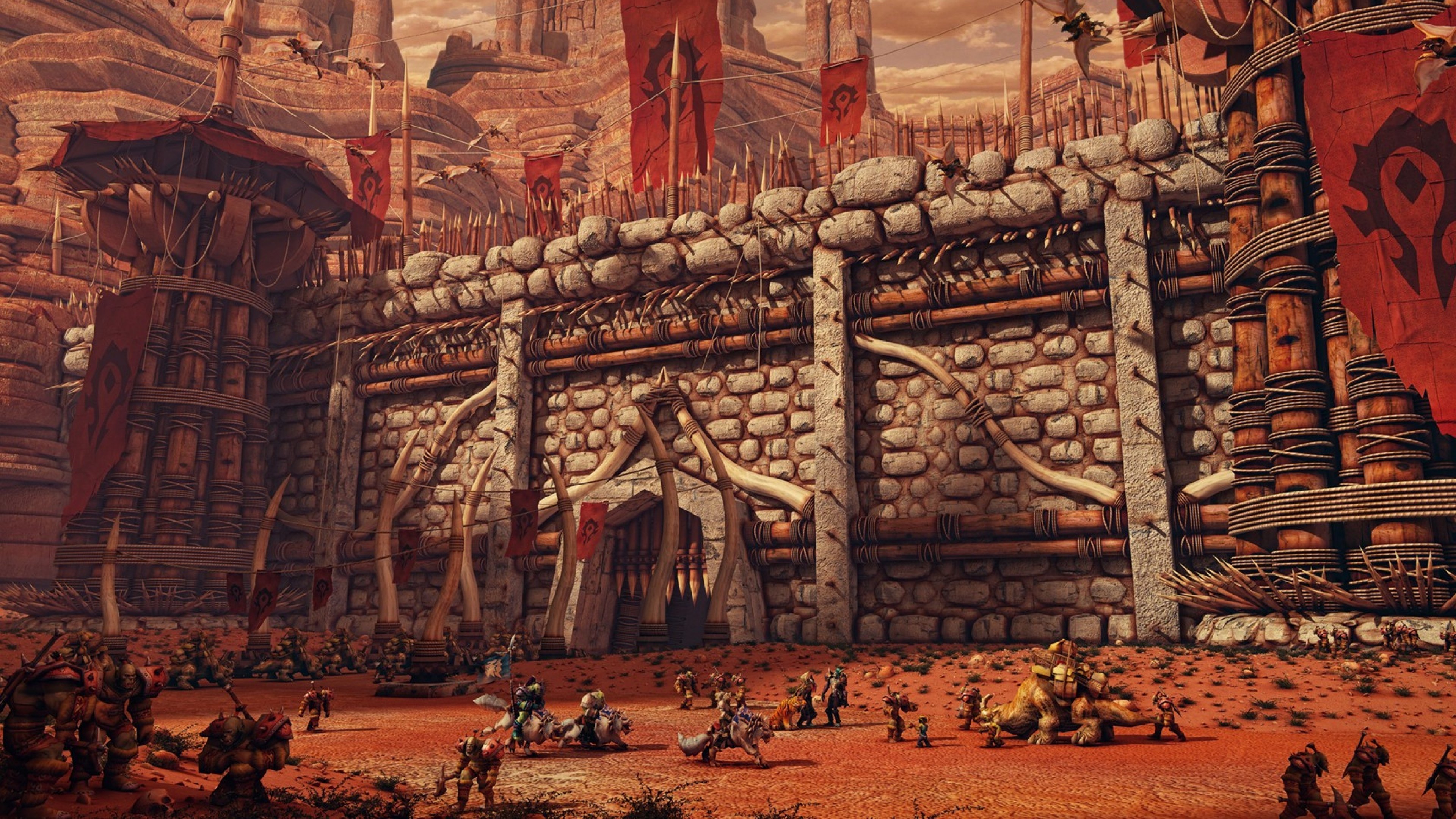  World of warcraft Horde Orgrimmar Wall Wallpaper Background 4K 3840x2160