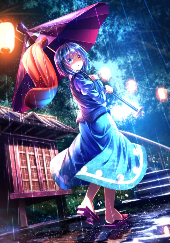 Anime Heterochromia Odd Eyes Blue Red Tatara Kogasa Touhou