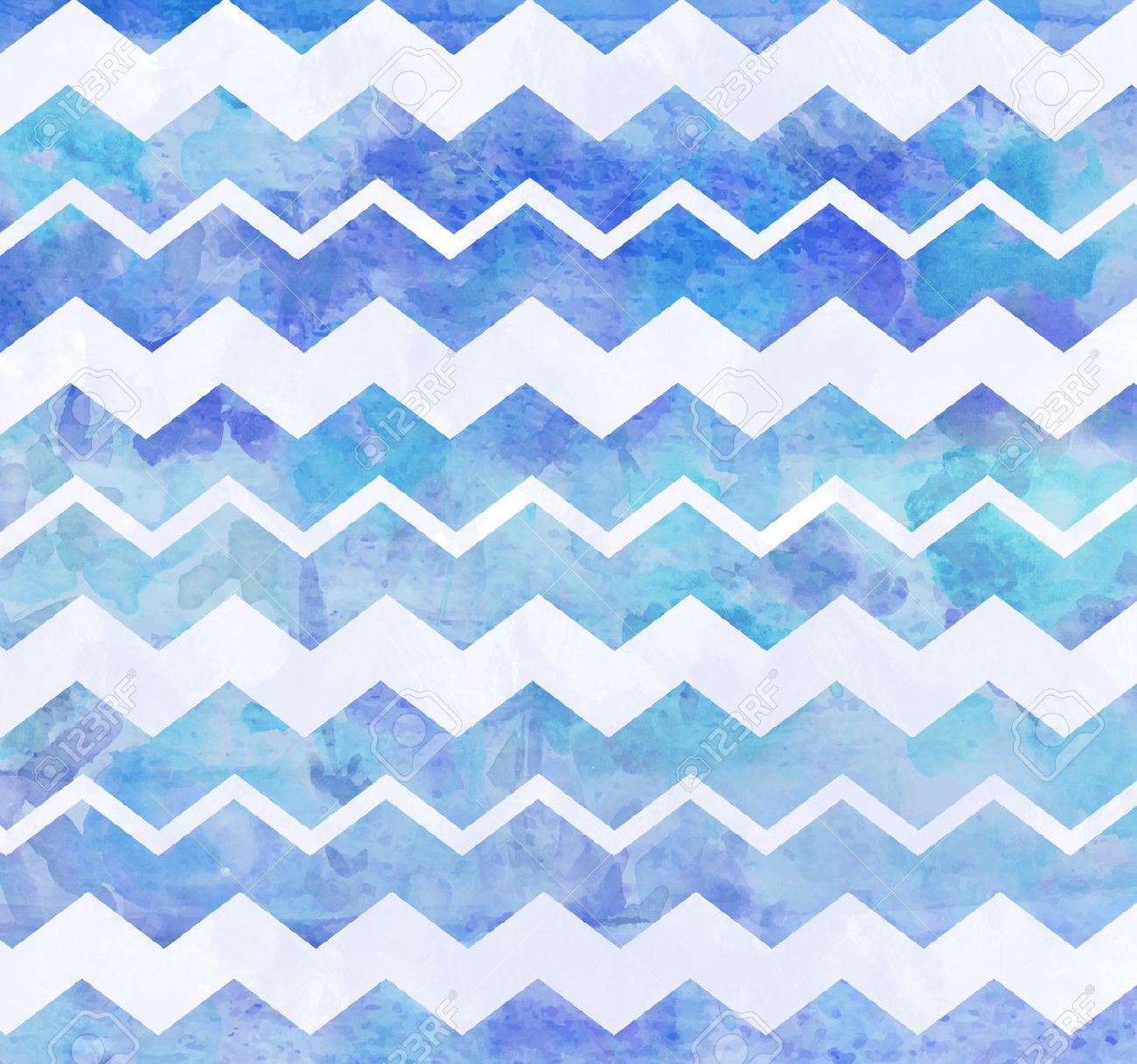Blue Watercolor Chevron Background Stock Photo Picture And