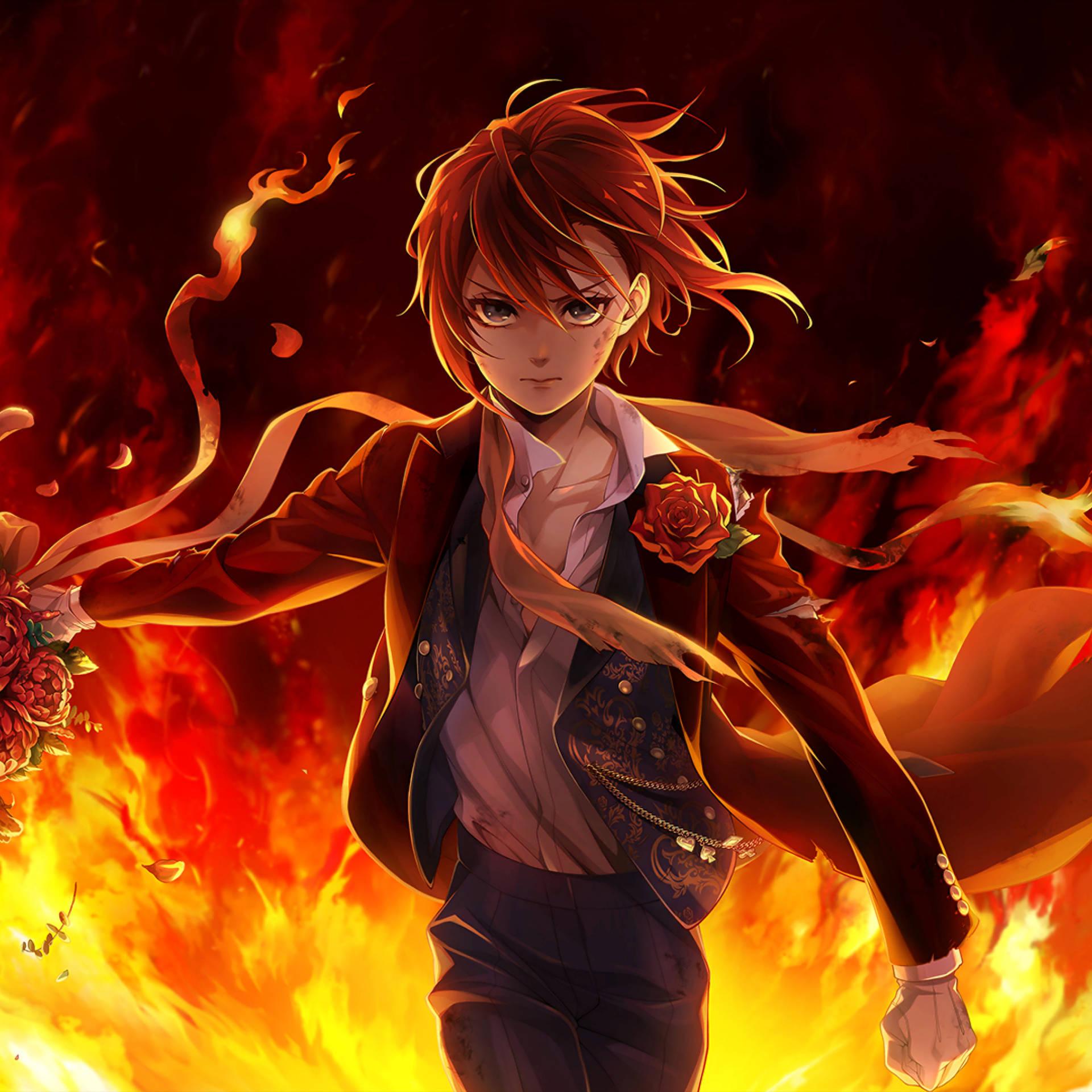 A Passionate Anime Boy Gaming Wallpaper