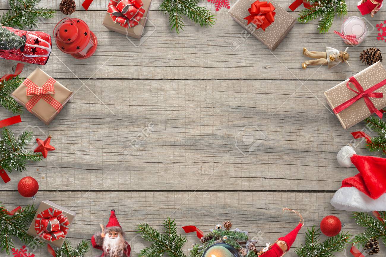 Christmas Decorations Background Image With Space For