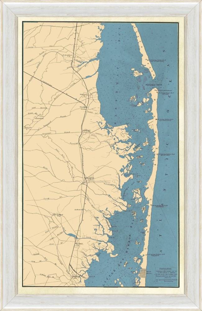 Map Of Long Beach Island New Jersey By Vintage Print Gallery
