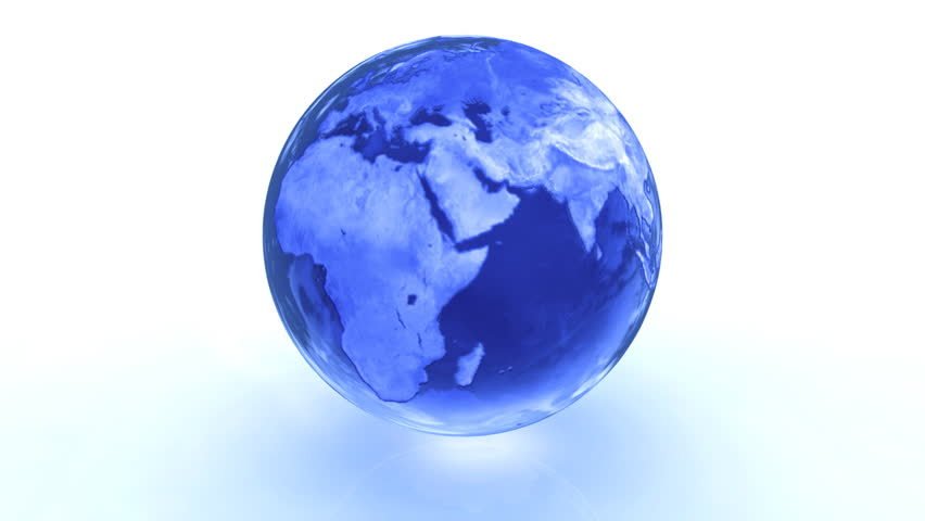 3d Rotating Glossy Earth On White Background Stock Footage Video