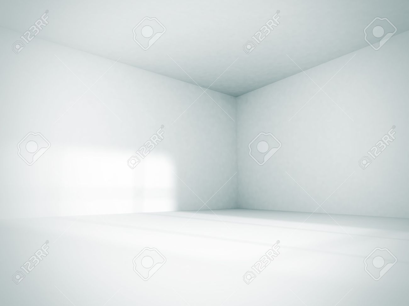 Empty Room Interior White Background 3d Render Illustration Stock
