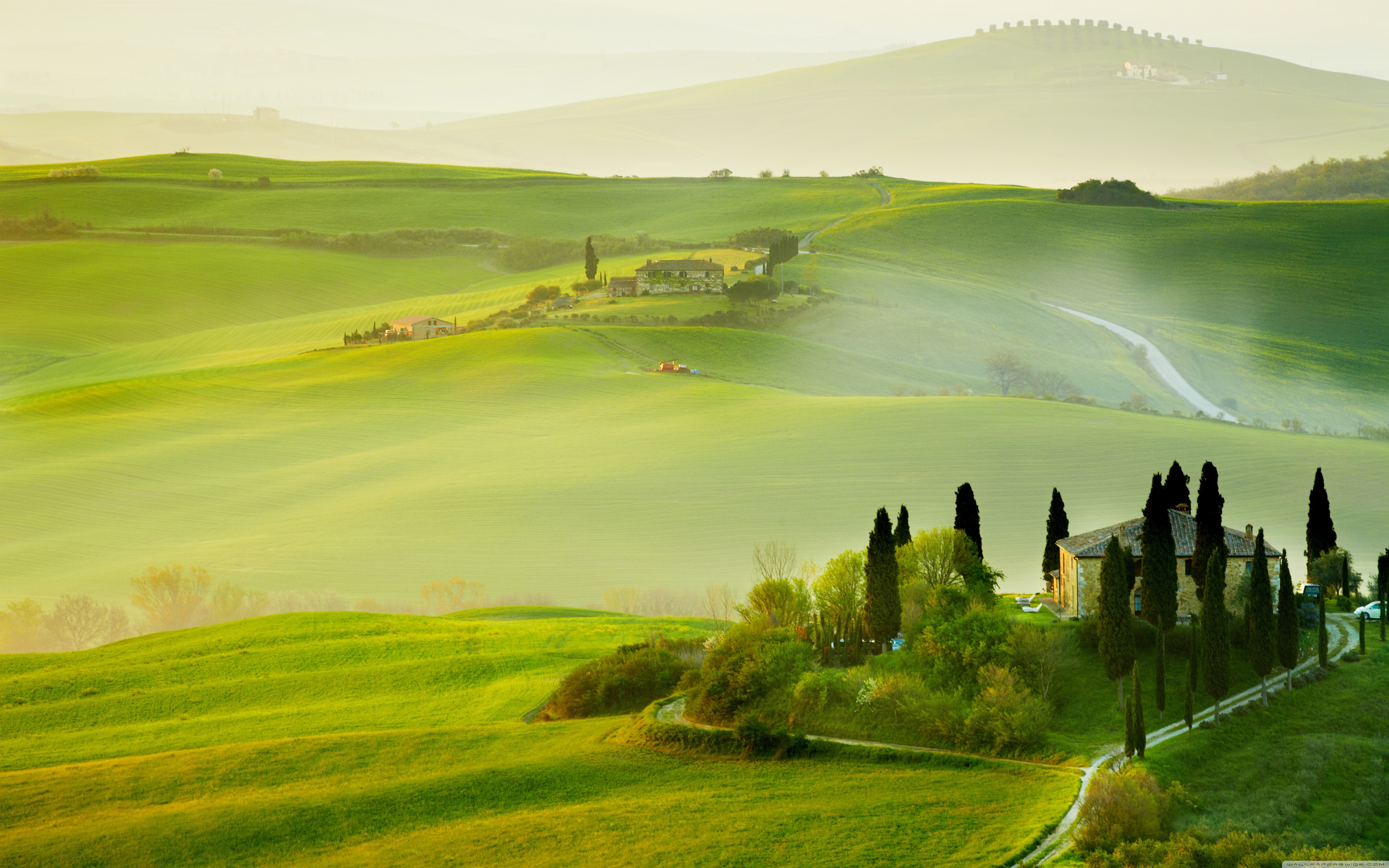 Tuscany Spring Landscape 4k HD Desktop Wallpaper For Dual