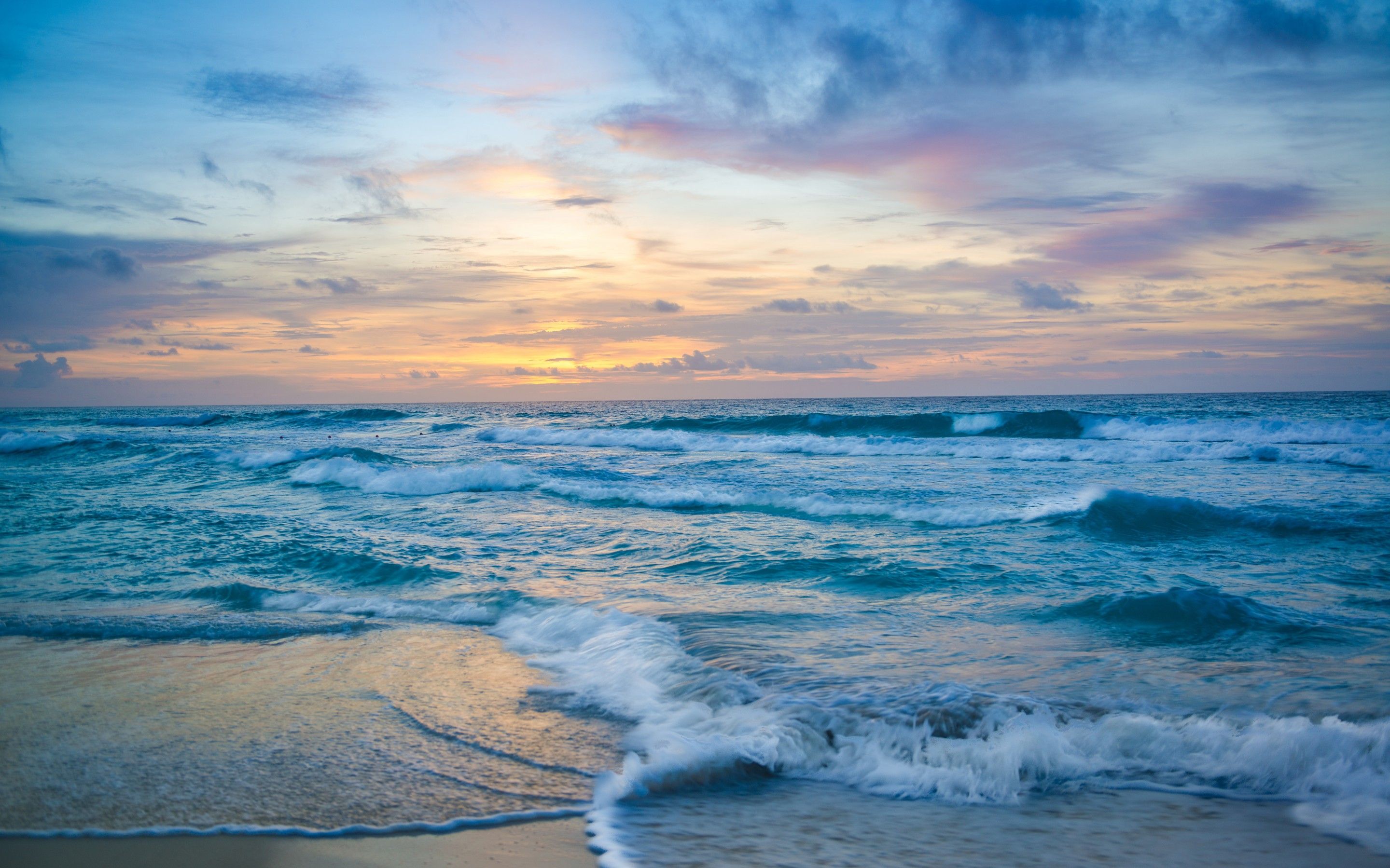 Sunrise Ocean Waves Wallpaper