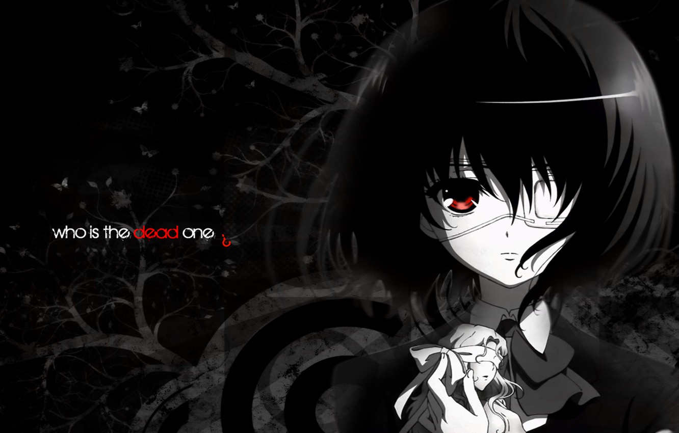 Wallpaper Anime B W Another Other Misaki Mei