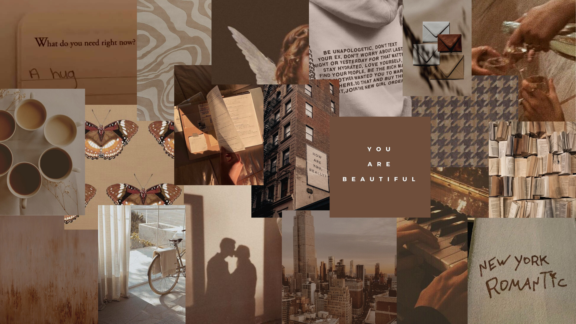 aesthetic neutral collages brown and cream nyc beautiful Papel