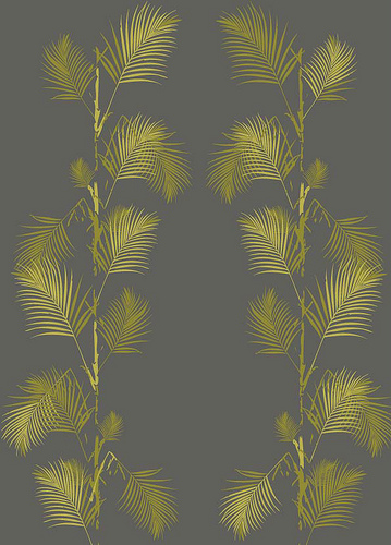 Palm Print Wallpaper In Grey And Gold Photo Sharing