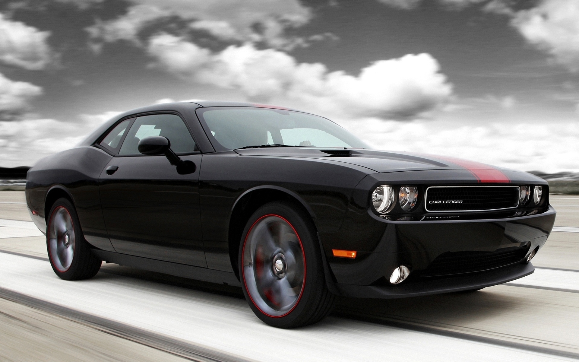 Black Dodge Challenger American Muscle Car Desktop Wallpaper