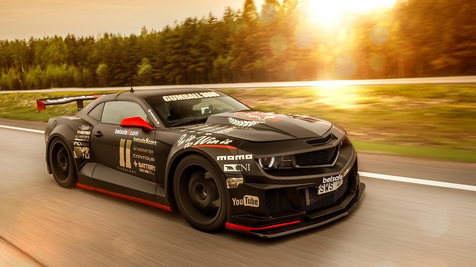 Wallpaper Chevrolet Camaro Muscle Black Supercar High Speed