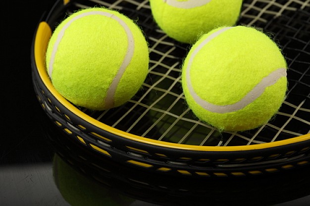 Black Background Tennis Ball Round Photo