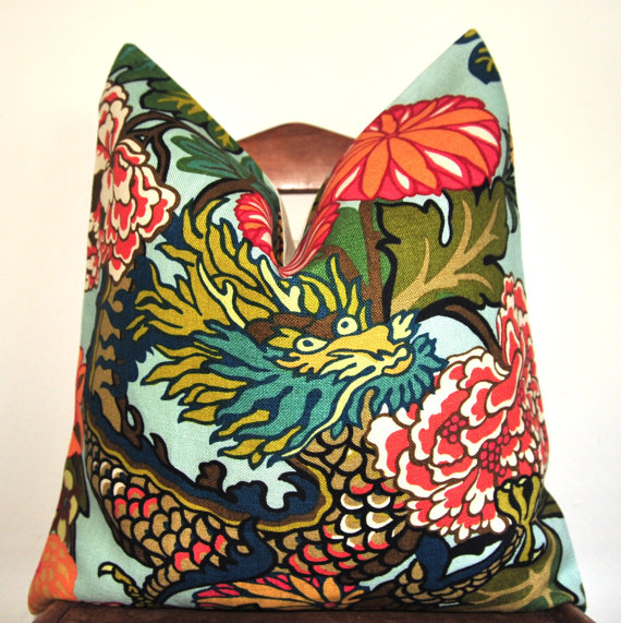 Schumacher S Chiang Mai Dragon Print Pillow Is A Great Way To Add