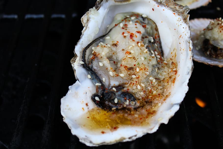 HD Wallpaper Gourmet Barbecue Oysters Grilled Garlic