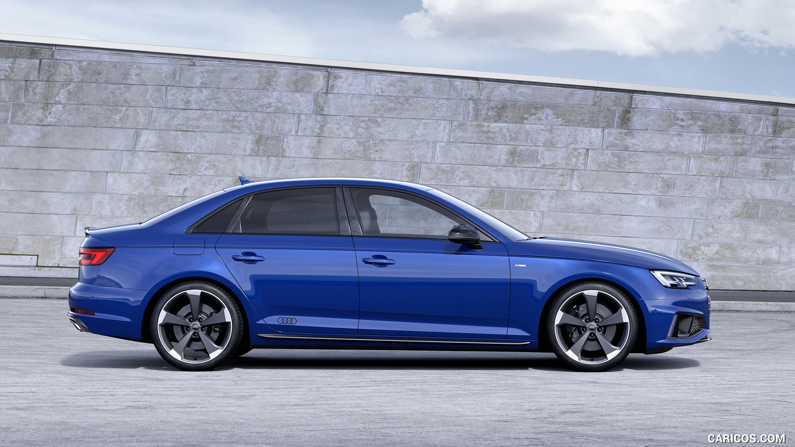 Audi A4 Color Ascari Blue Side HD Wallpaper