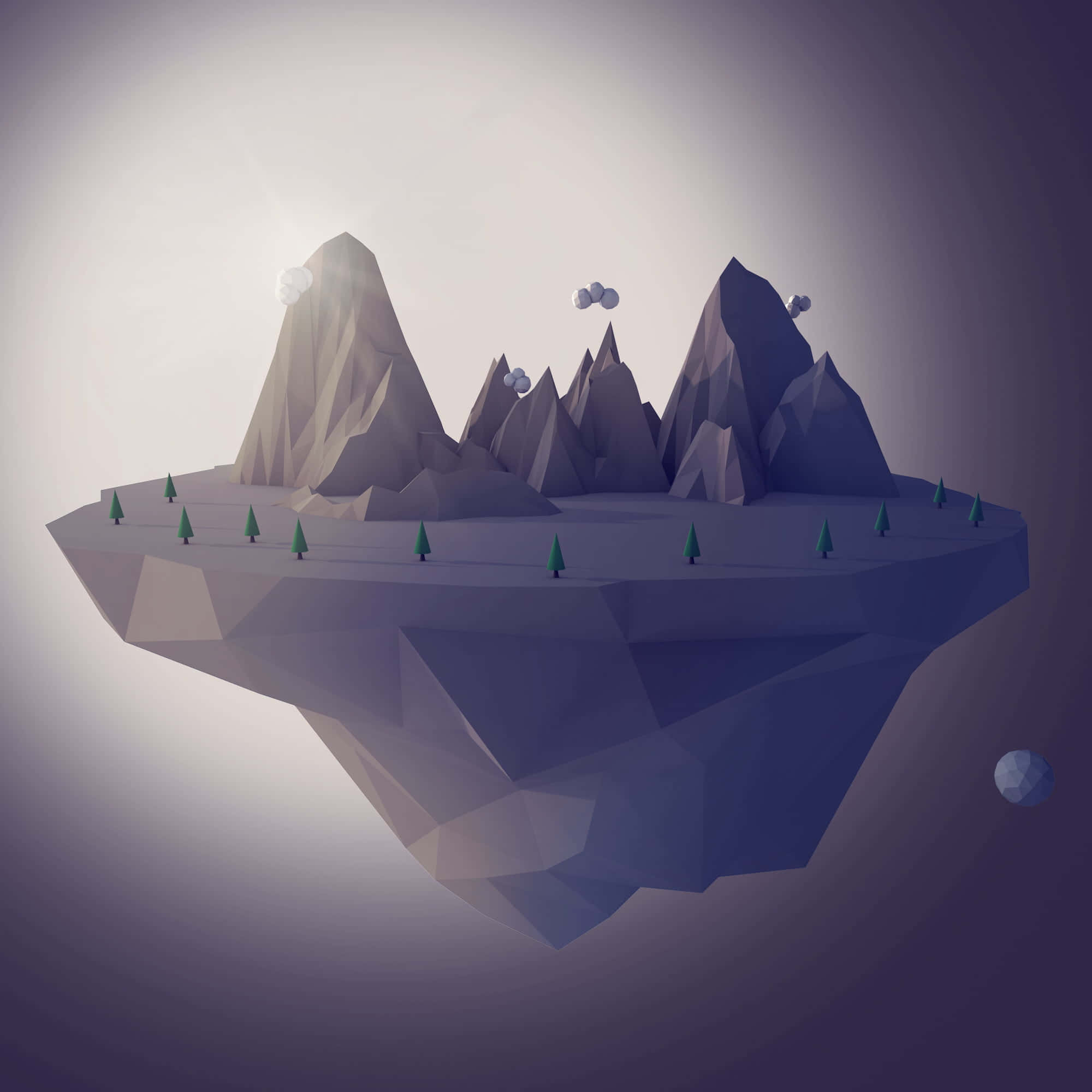 Floating Island Background Wallpaper