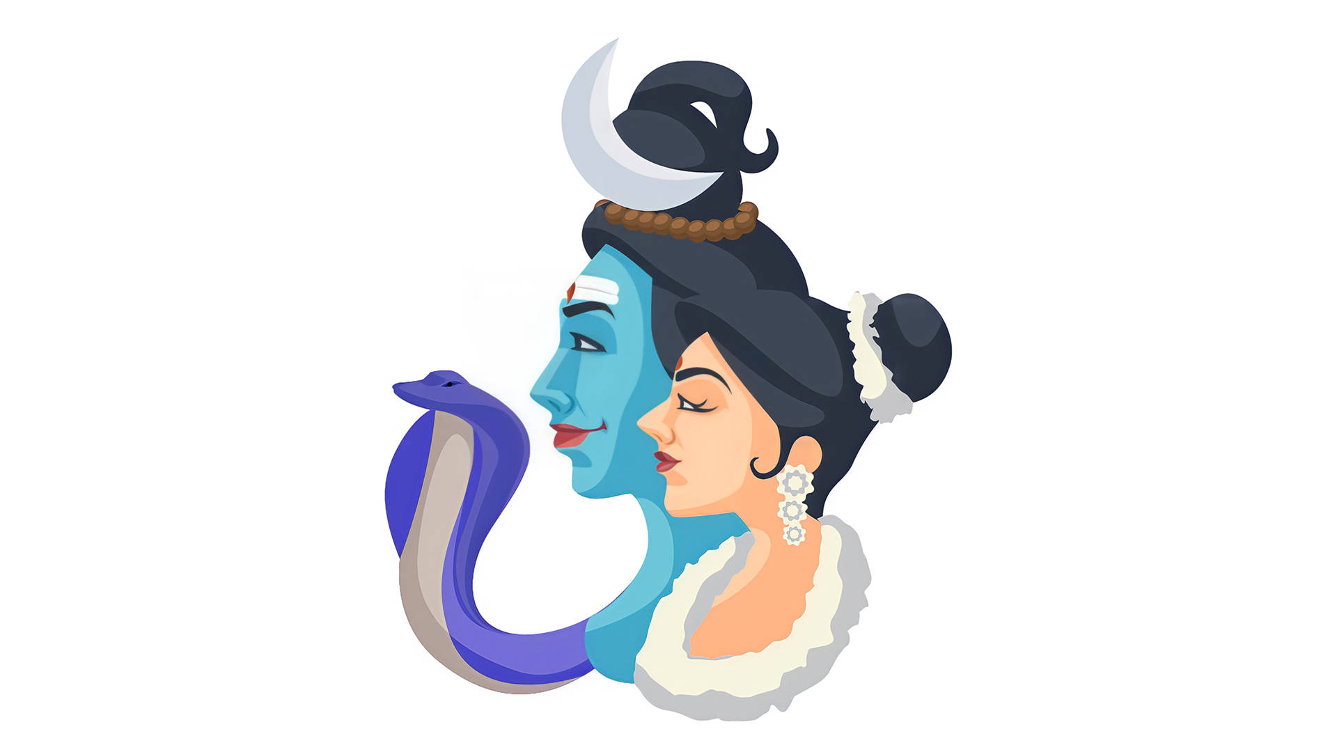 Shiv Parvati HD Wallpaper Cartoon