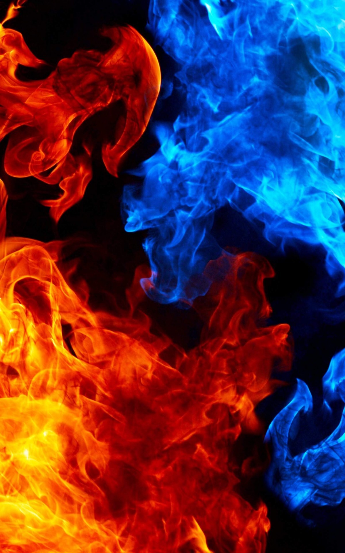 Red And Blue Fire Wallpaper Image