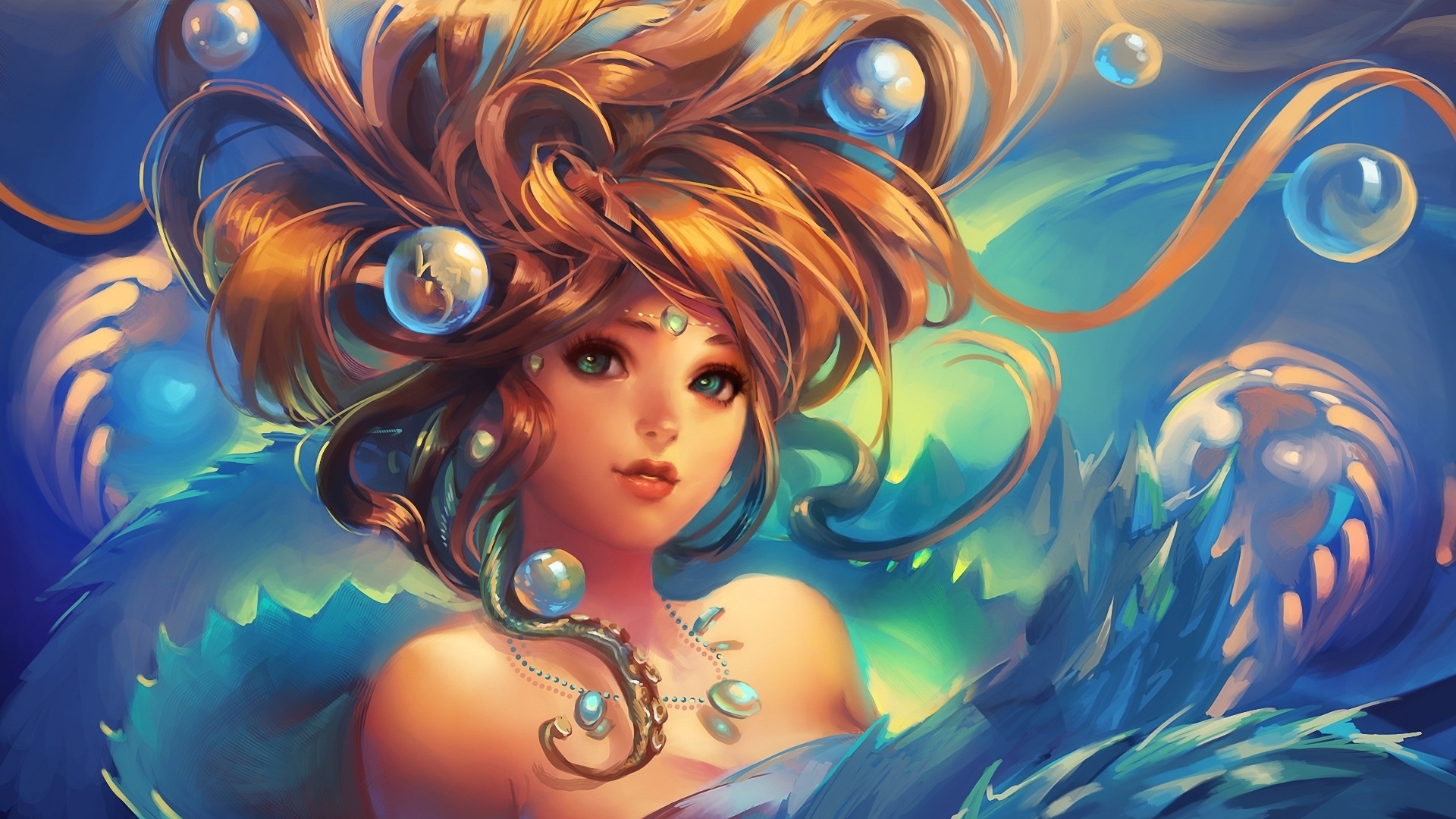 Game Girl 3d Art Blue Sexy Water