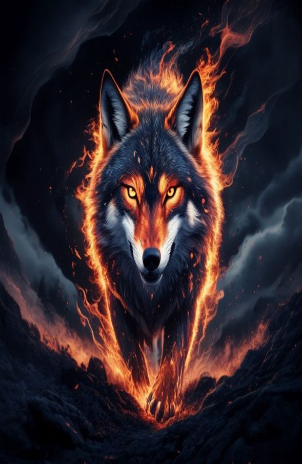 Fire Wolf Wallpaper