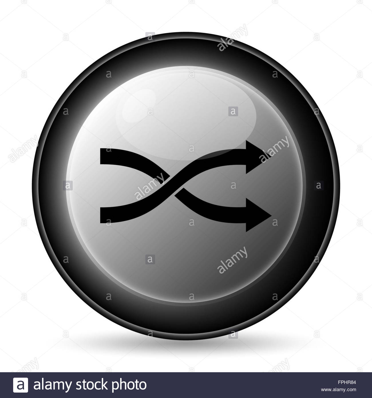 Shuffle Icon Inter Button On White Background Stock Photo