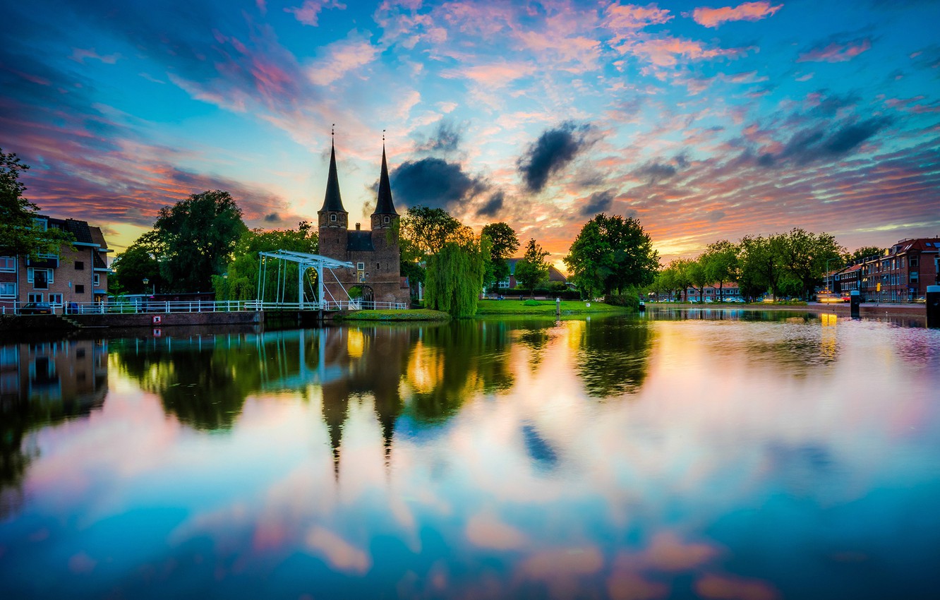 Wallpaper The Sky Sun Clouds Trees Sunset River Home