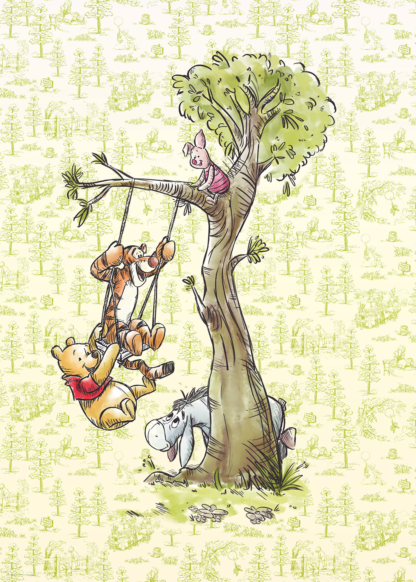 Non Woven Photomural Winnie Pooh In The Wood Dx4 From