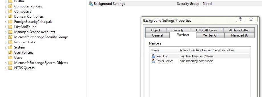 Via Gpmgmt And Added The Security Group Background Settings Under