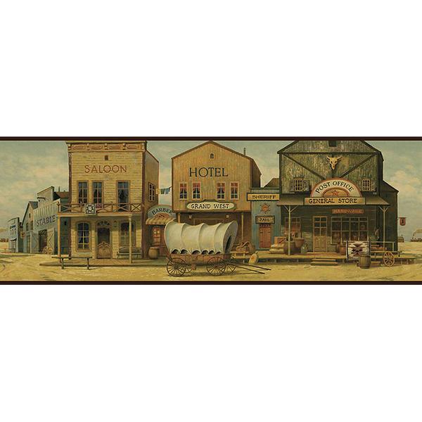Home Western Decor Products Old West Town Wallpaper Borders