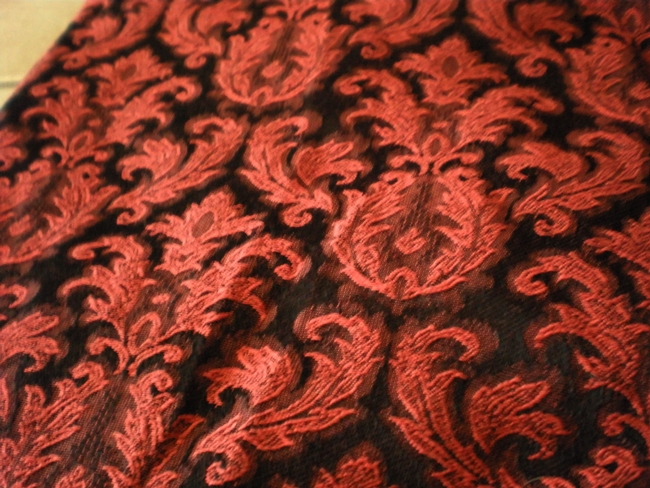 Brocade Damask Jacquard Fabrics Pack Upholstery Gothic Black Red