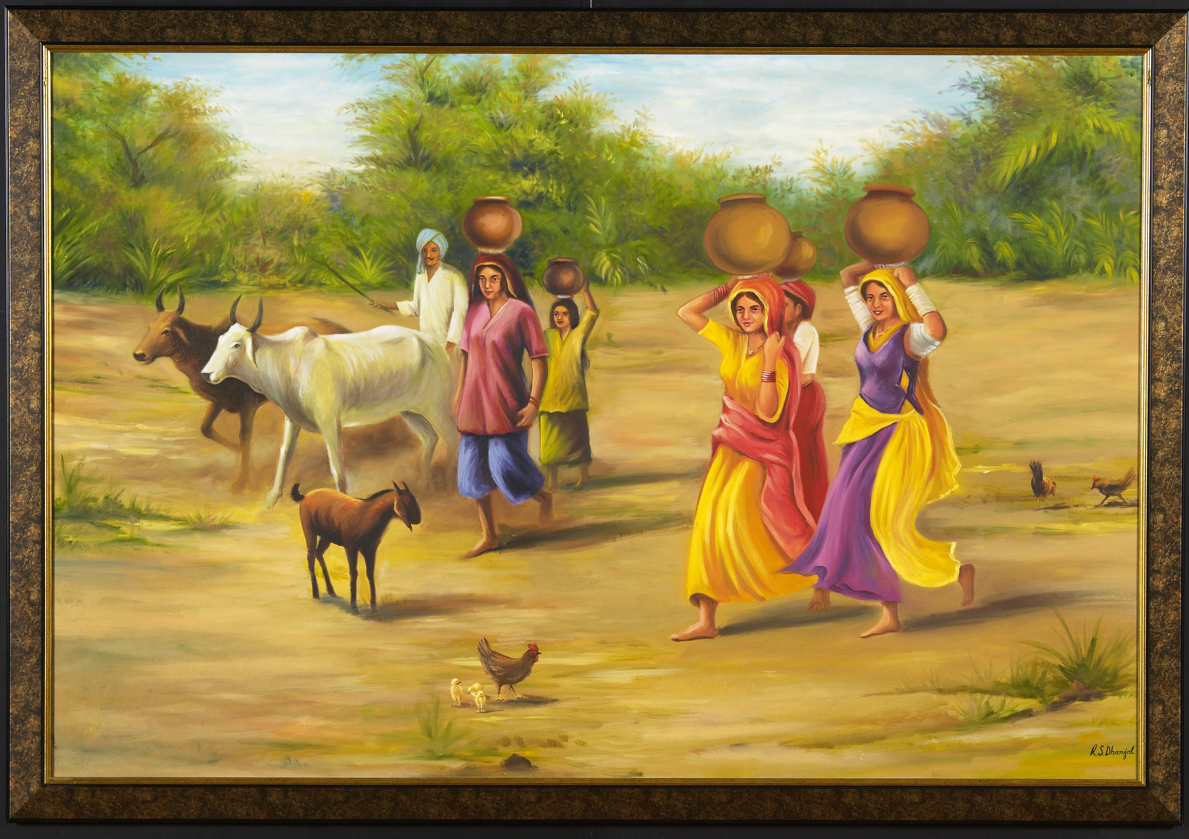 Original Size At Village Scene Painting Vastu