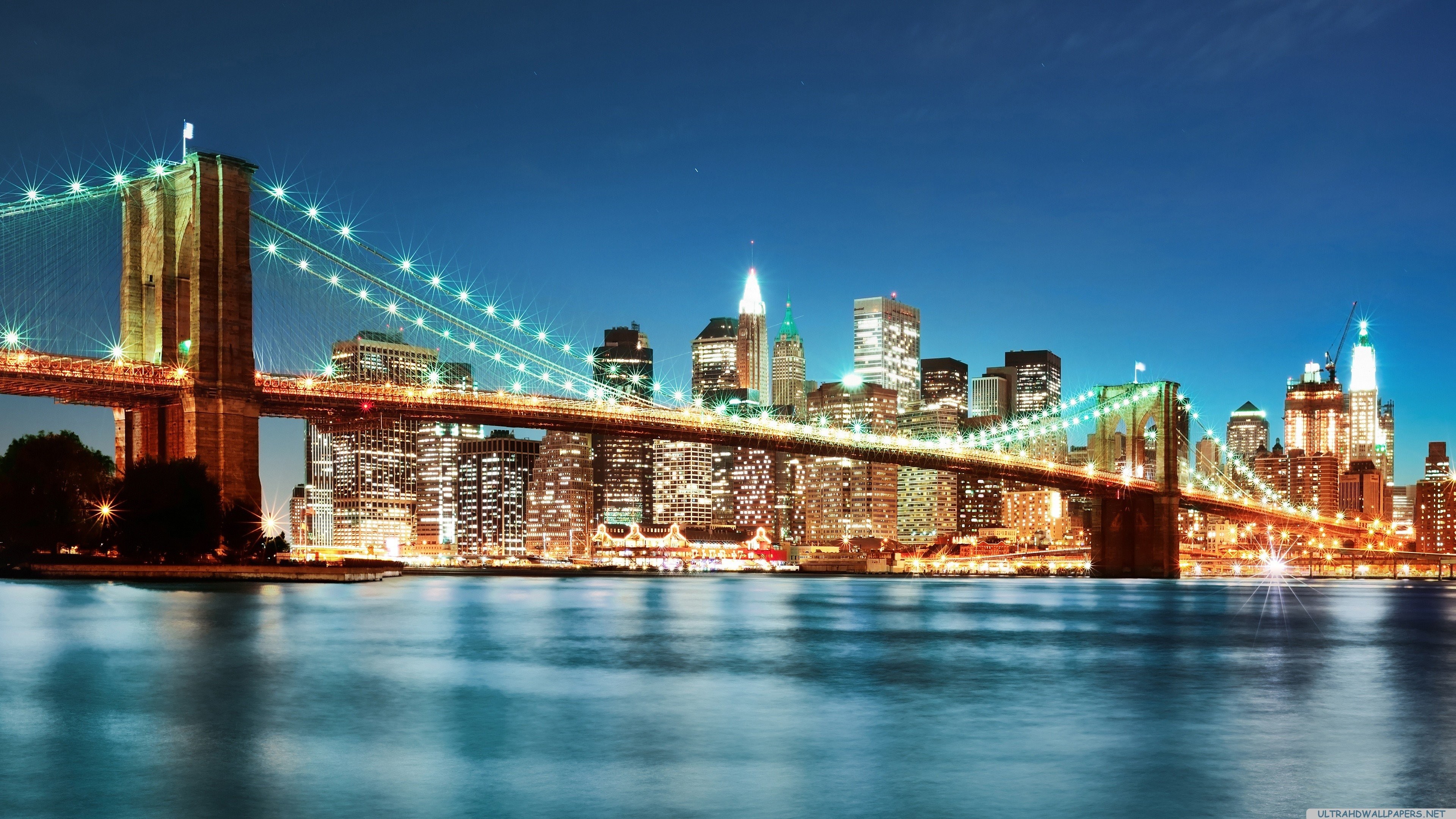 Mobile Wallpaper Lights Night New York City Stock Photos