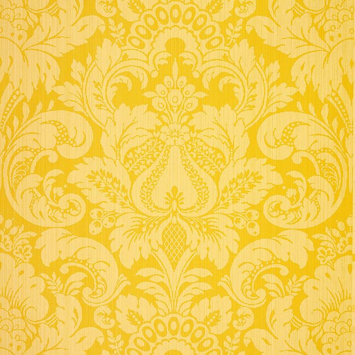 Yellow Indian Print Wallpaper Fabric Swatches