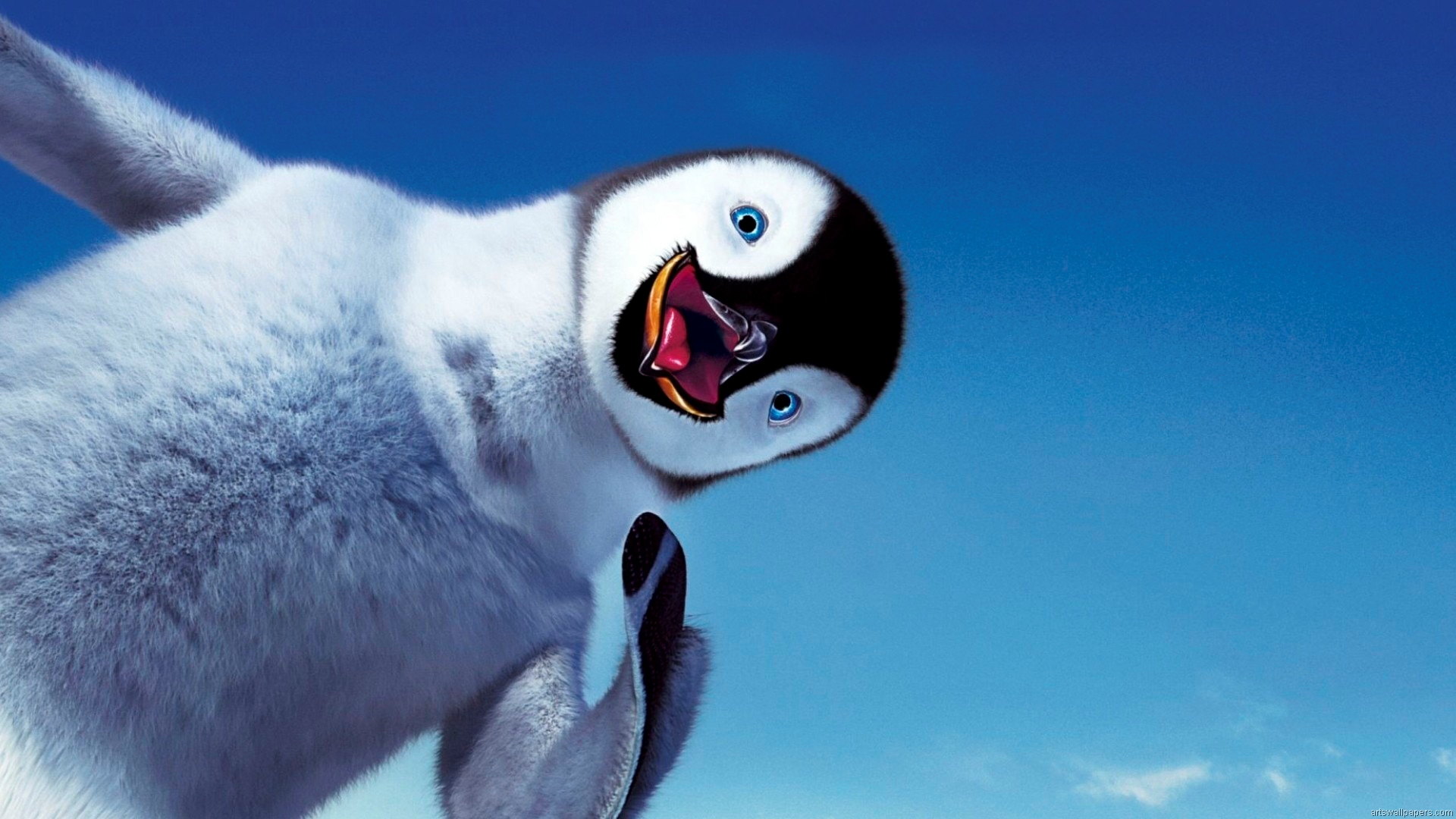 Adorable Cartoon Penguin HD Wallpaper