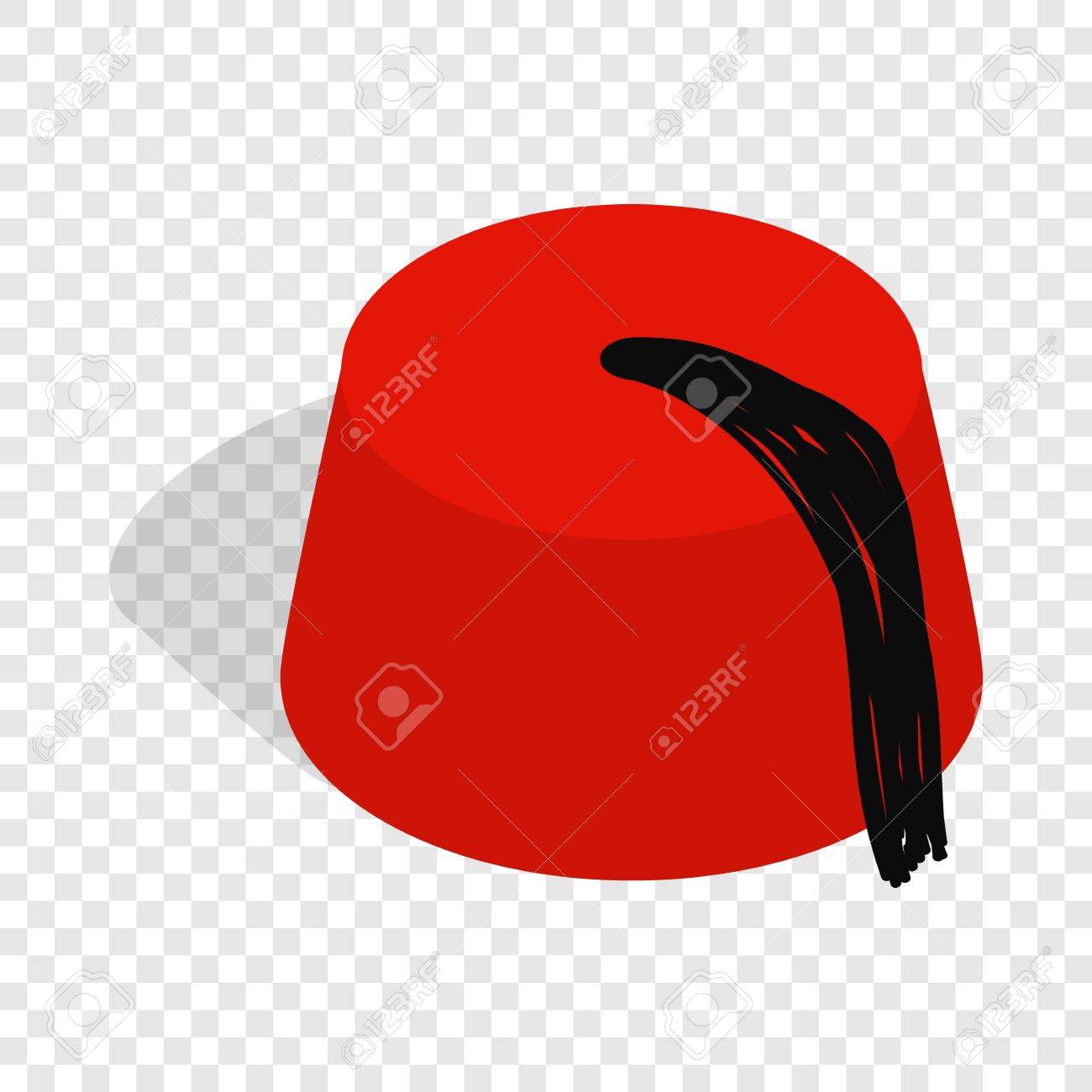 Turkish Hat Fez Isometric Icon 3d On A Transparent Background