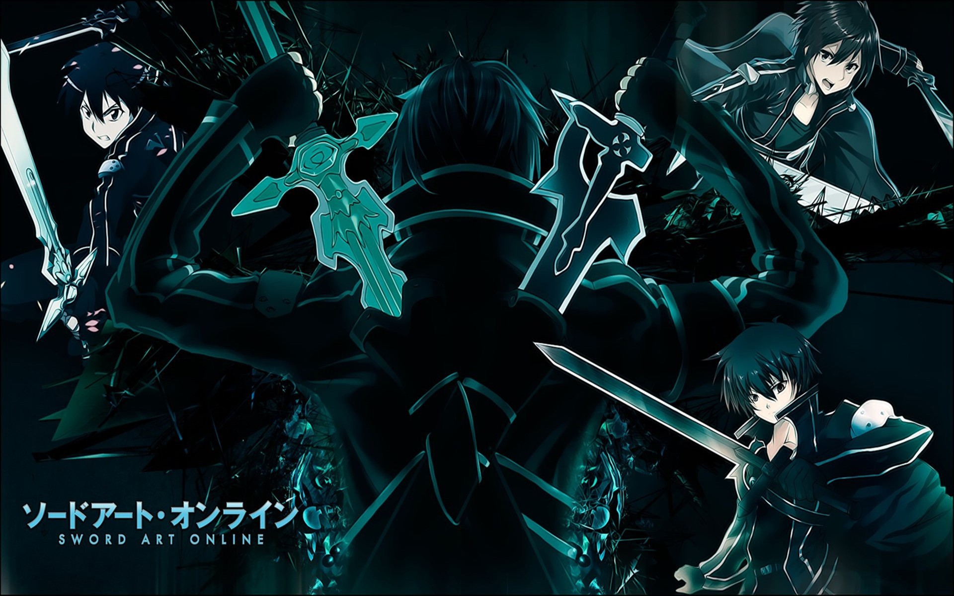 Wallpaper Blue Black Rpg Weapons Anime Boys Swords