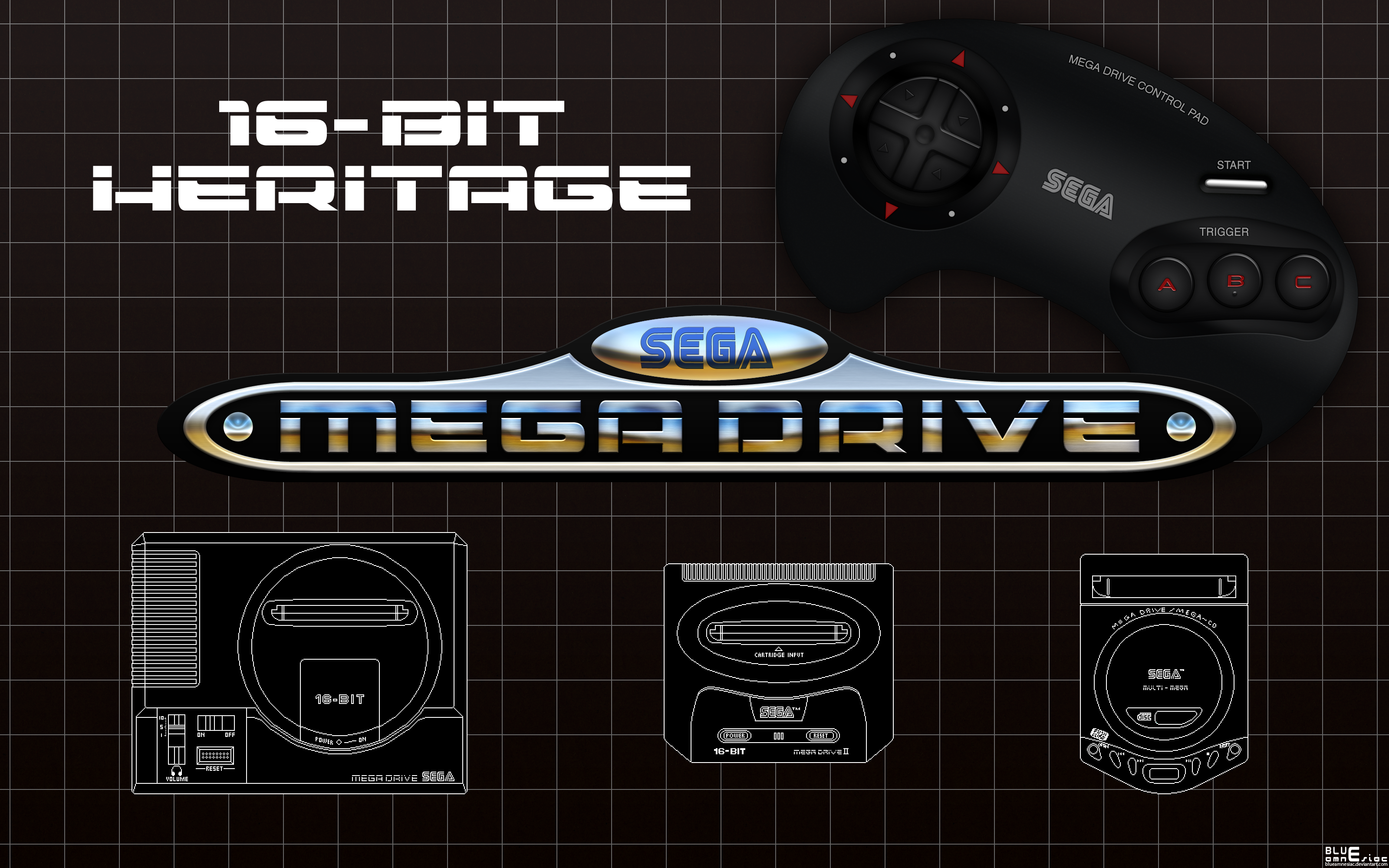 Sega Mega Drive Bit Heritage Wallpaper By Blueamnesiac