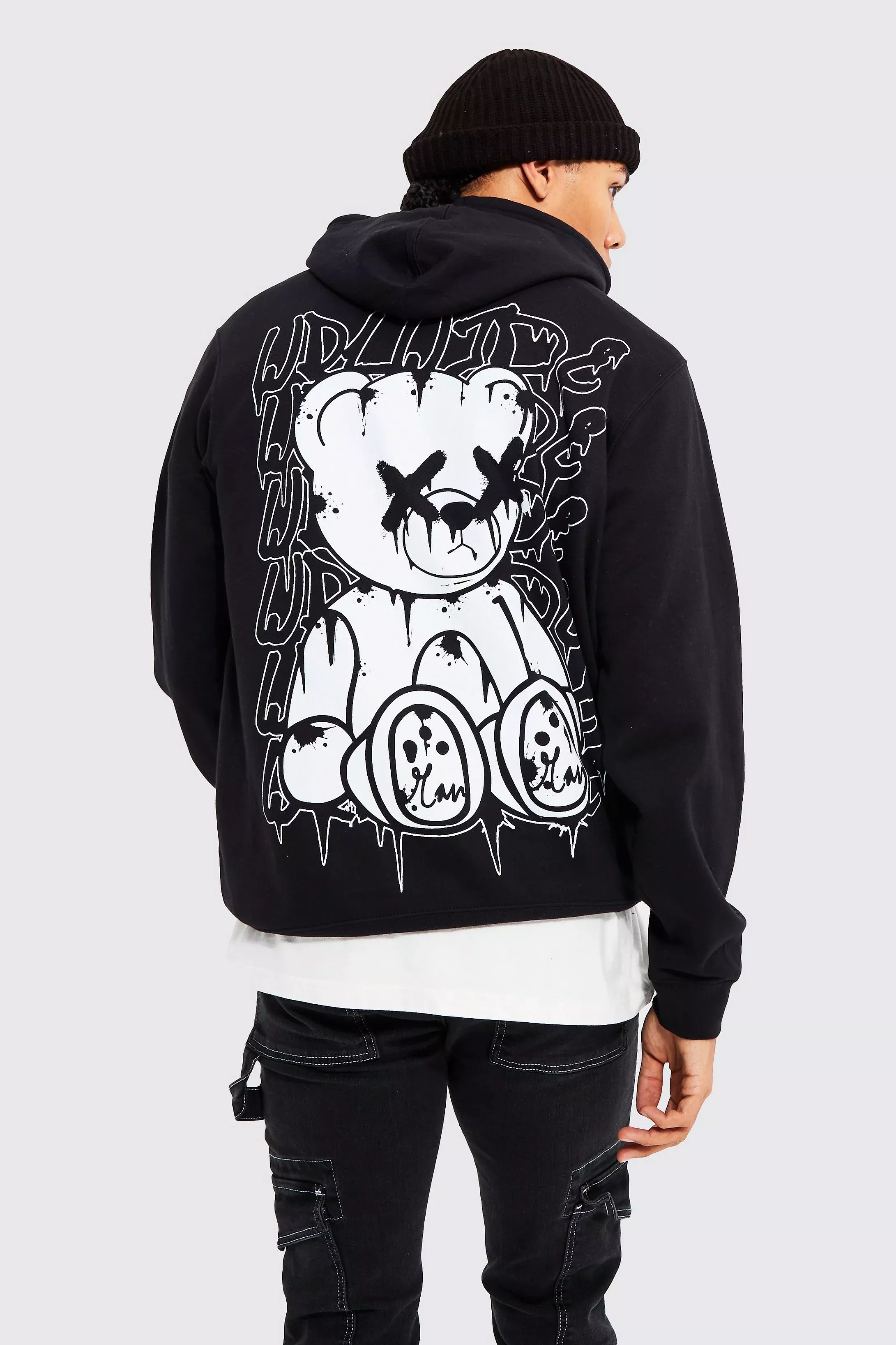 Tall Teddy Back Print Hoodie Wallpaper