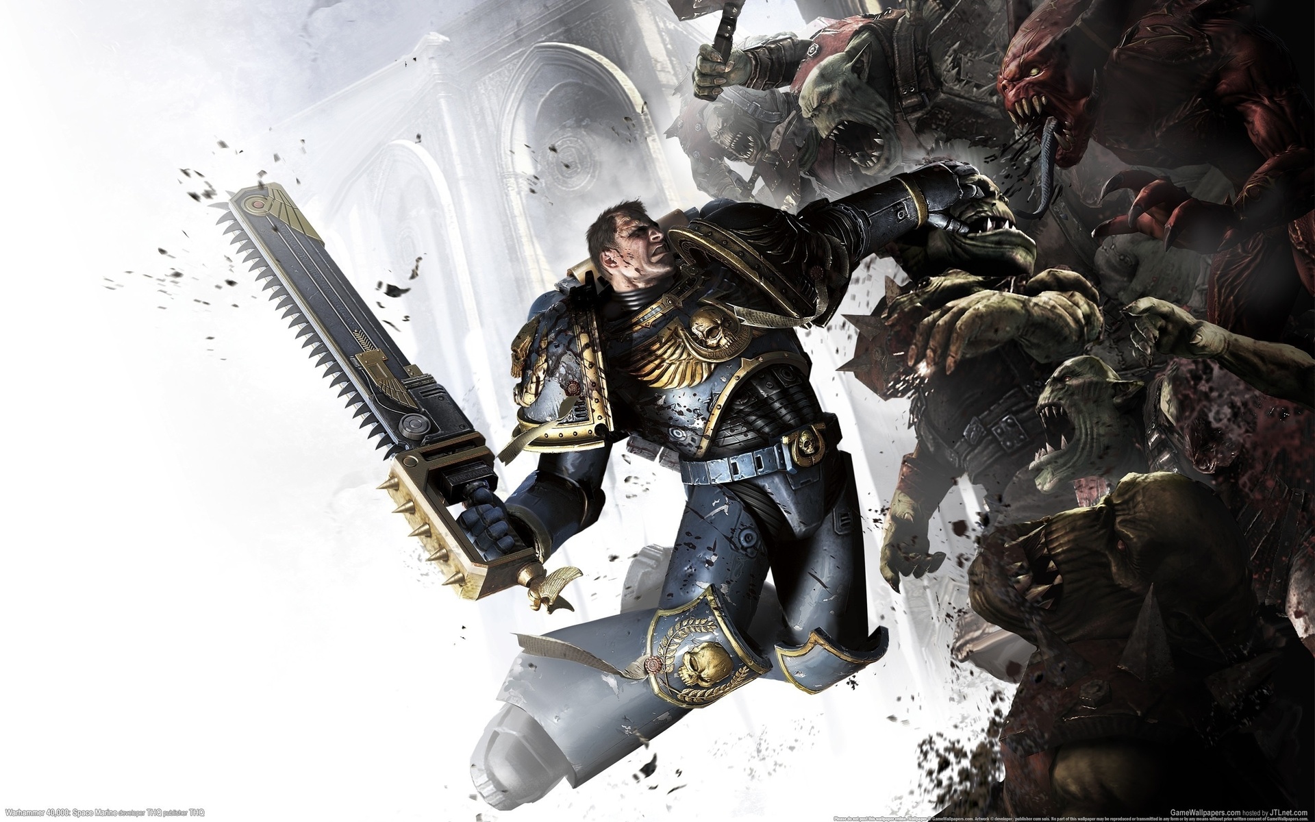 Wallpaper Warhammer 40k Space Marine Captain Titus Games Large