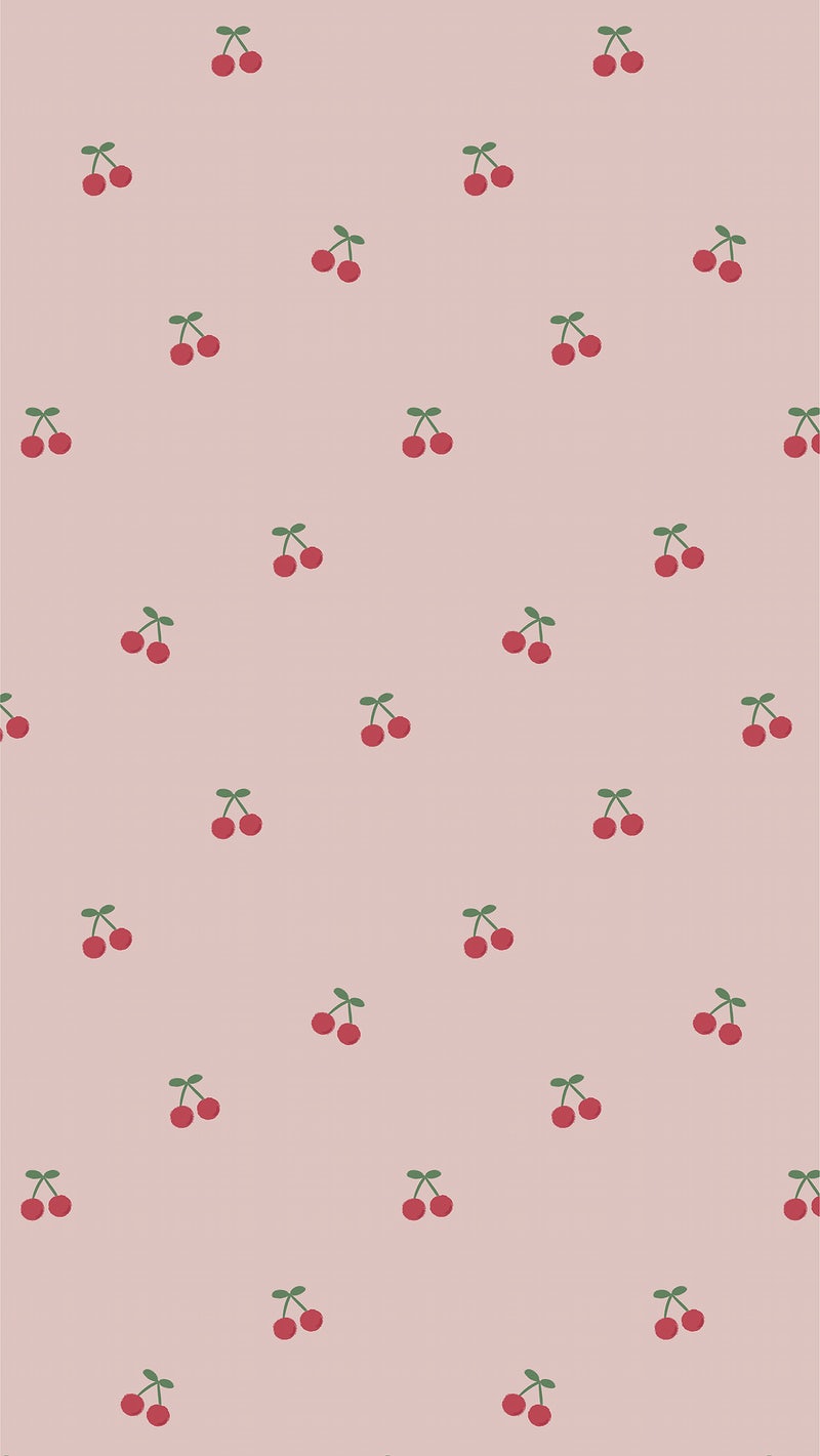 Cute cherry patterned mobile background