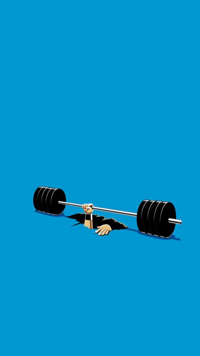 Tap And Get The App Art Creative Funny Gym Hand Blue HD