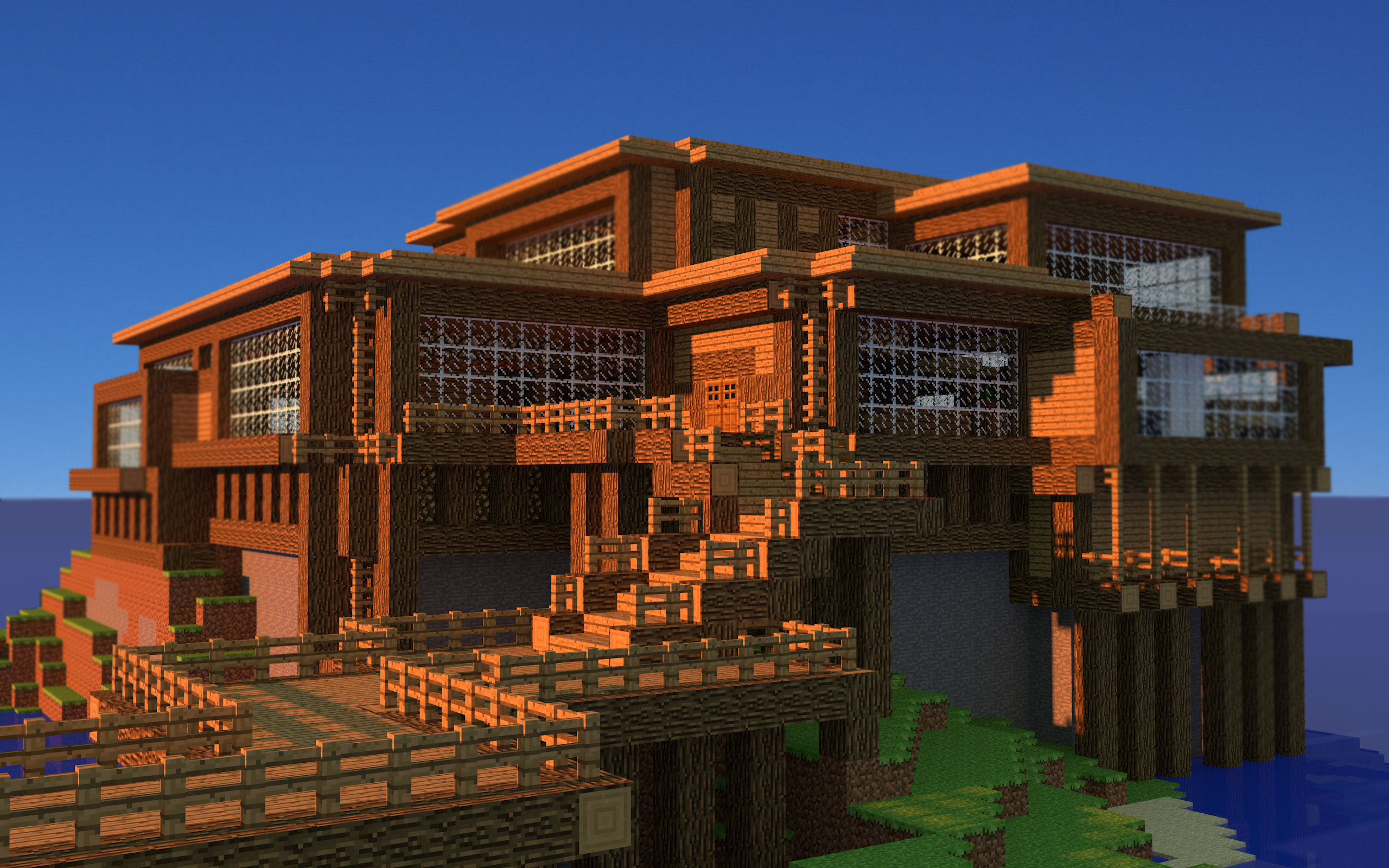Minecraft Beach House Wallpaper 2560x1600