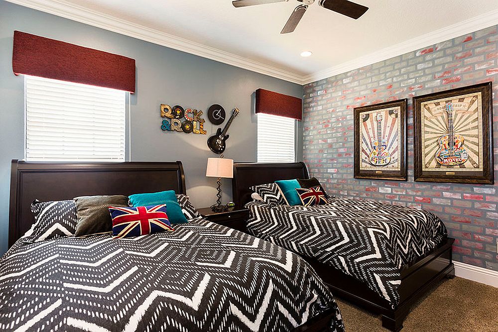 Vivacious Kids Rooms With Brick Walls Full Of Personality