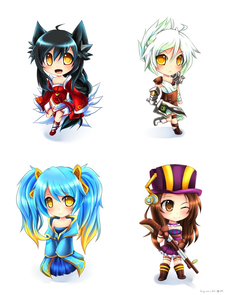 League Of Legends Chibi Girls  Batch 1  by Fenrixion on